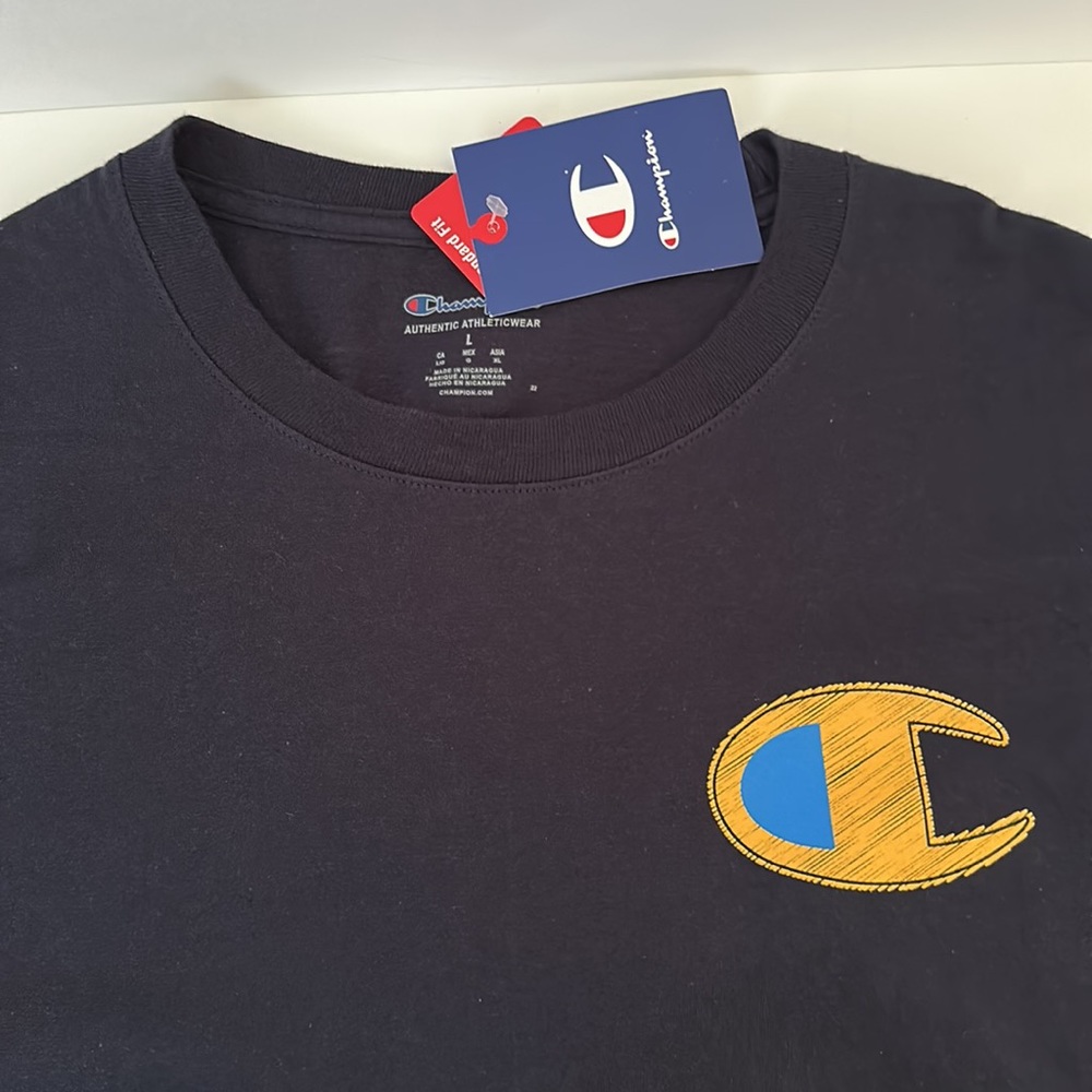 NWT Men’s Champion SS T-shirt Sz L, Navy - Picture 4 of 4